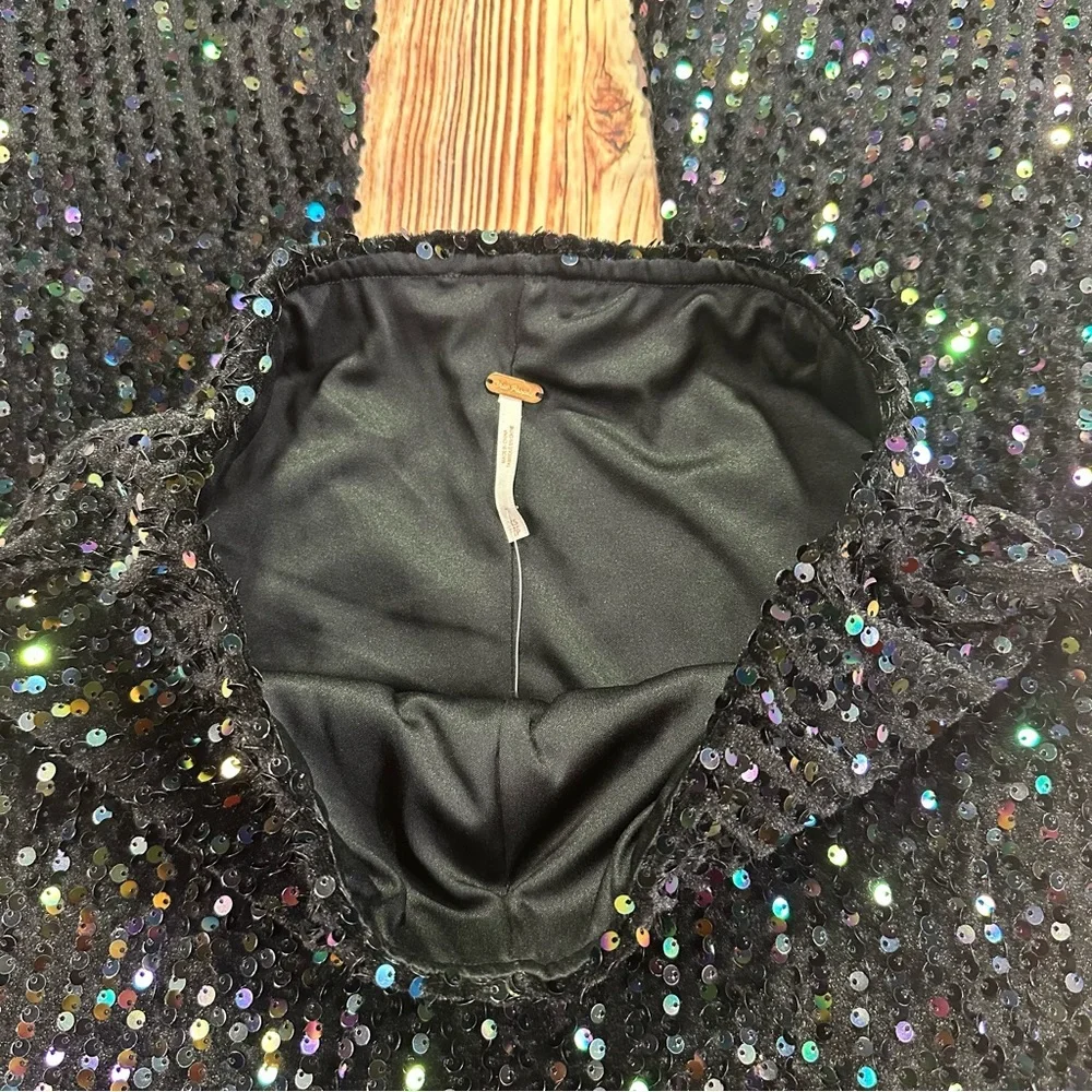 NWT Free People Sequin Slim Pull On Flare Pants Size XS